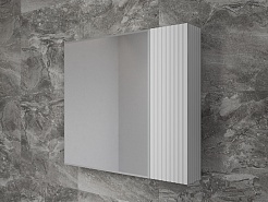 Style Line Зеркальный шкаф Стокгольм 80 белый рифленый софт – фотография-3